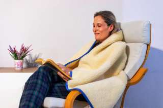 Ullpledd i ren ny Ull Merinoull Woolmark plädd Slumreteppe